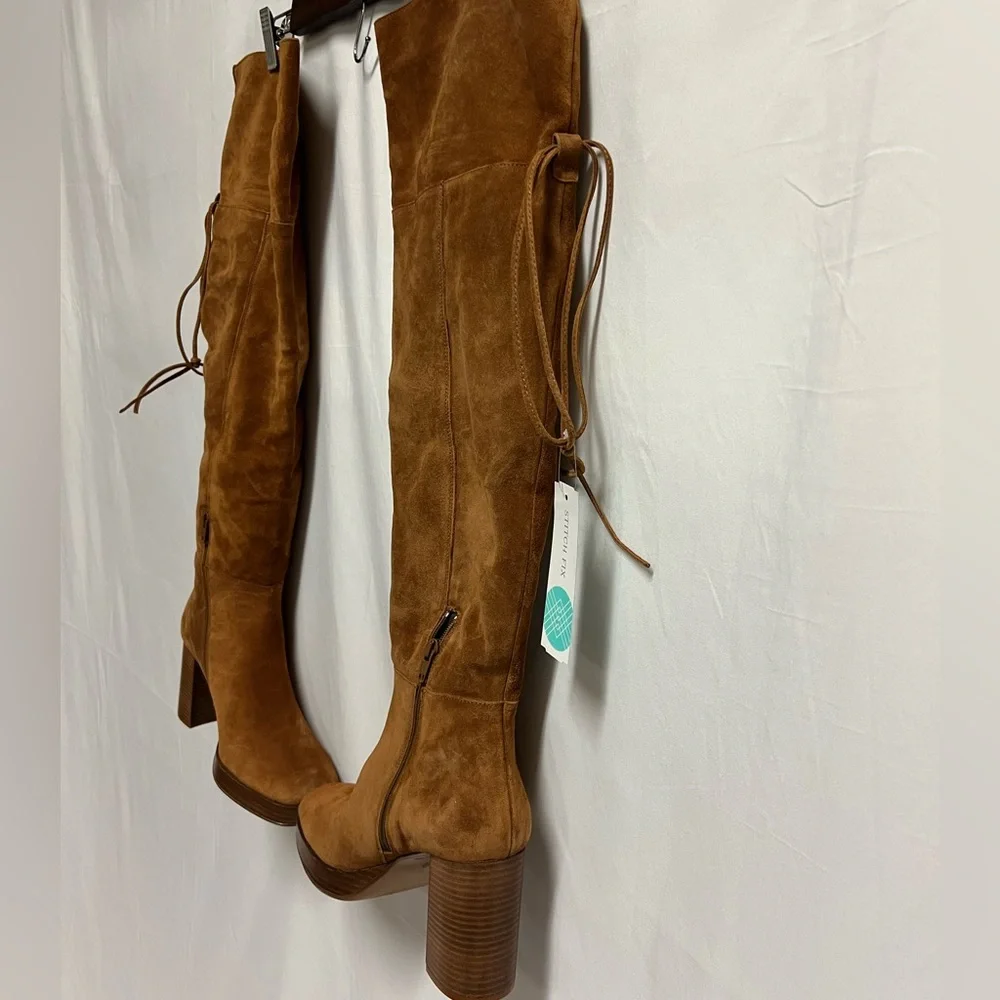 FREE PEOPLE Echo Platform Over the Knee Boot Tan Cognac Size 40 NWOB